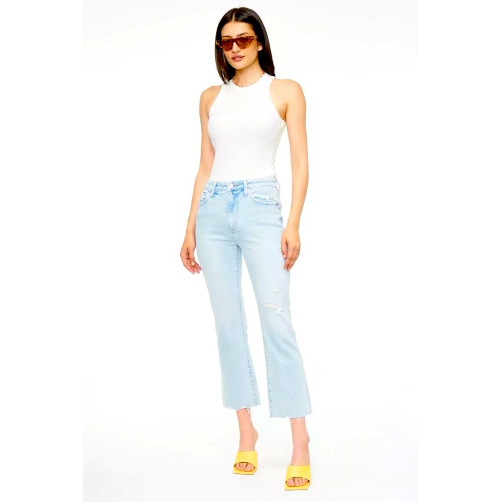 Pistola Lennon High Rise Crop Boot Jean in Light Washed Blue